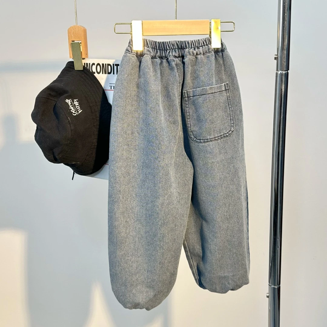 童装韩版儿童牛仔裤男女童哈伦裤宝宝裤子小童灯笼裤春秋款2023