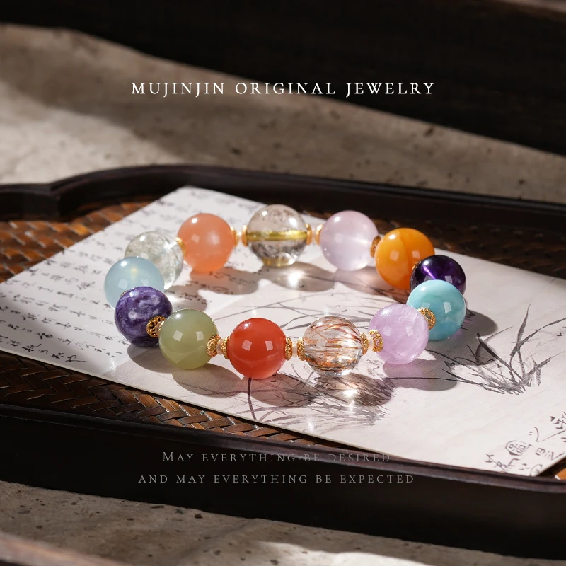 【木槿槿】天然高品质水晶手串女款串珠手链约12m时尚手饰品百搭