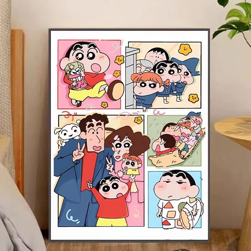 十字绣蜡笔小新线绣卡通动漫客厅卧室儿童手工简单小件19色满绣