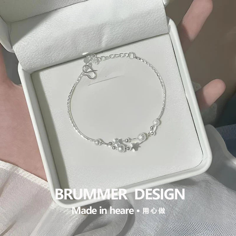森系星星双层手链女简约学生甜美铜合金手链可调节时尚百搭高级感