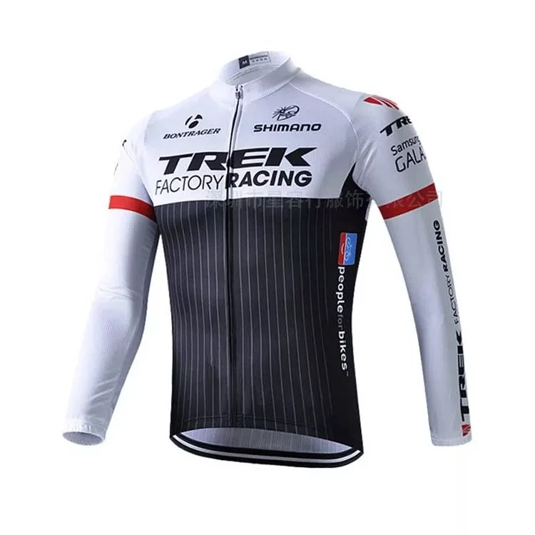 春秋季黑白公路山地自行车队服专业骑行服薄款长袖骑行透气速干衣