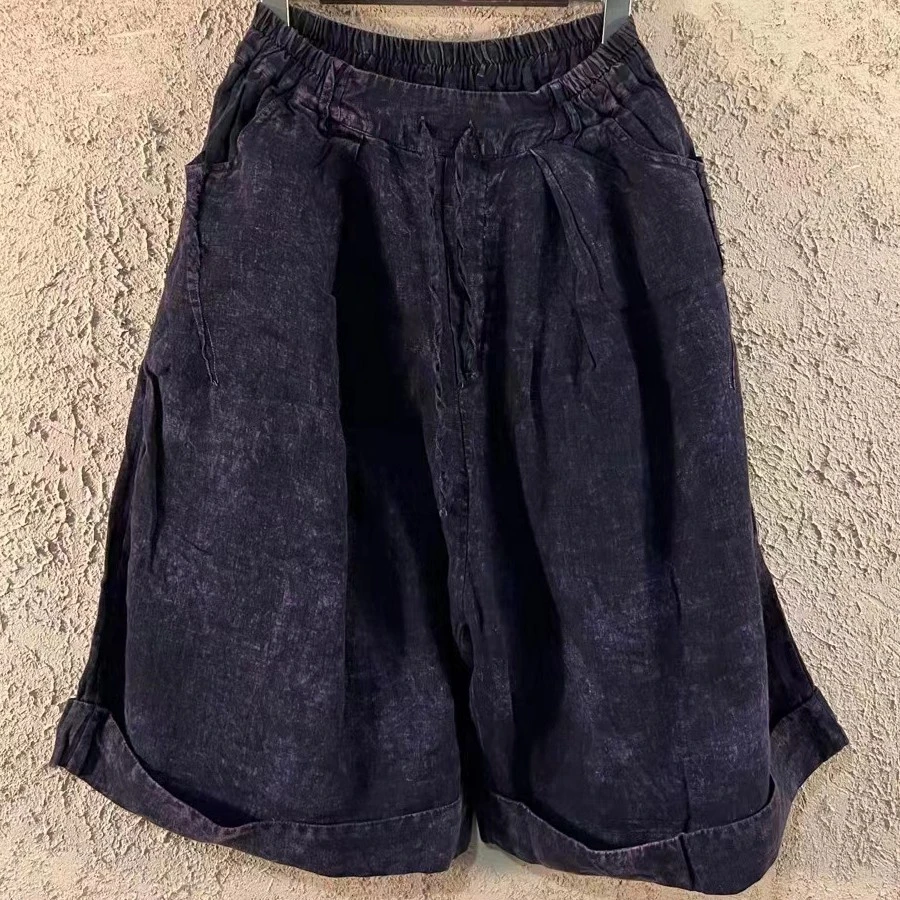 麻依者亚麻双层中裤2023春957