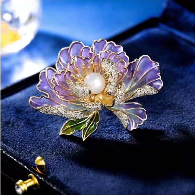 牡丹花胸针高级感胸花旗袍新中式