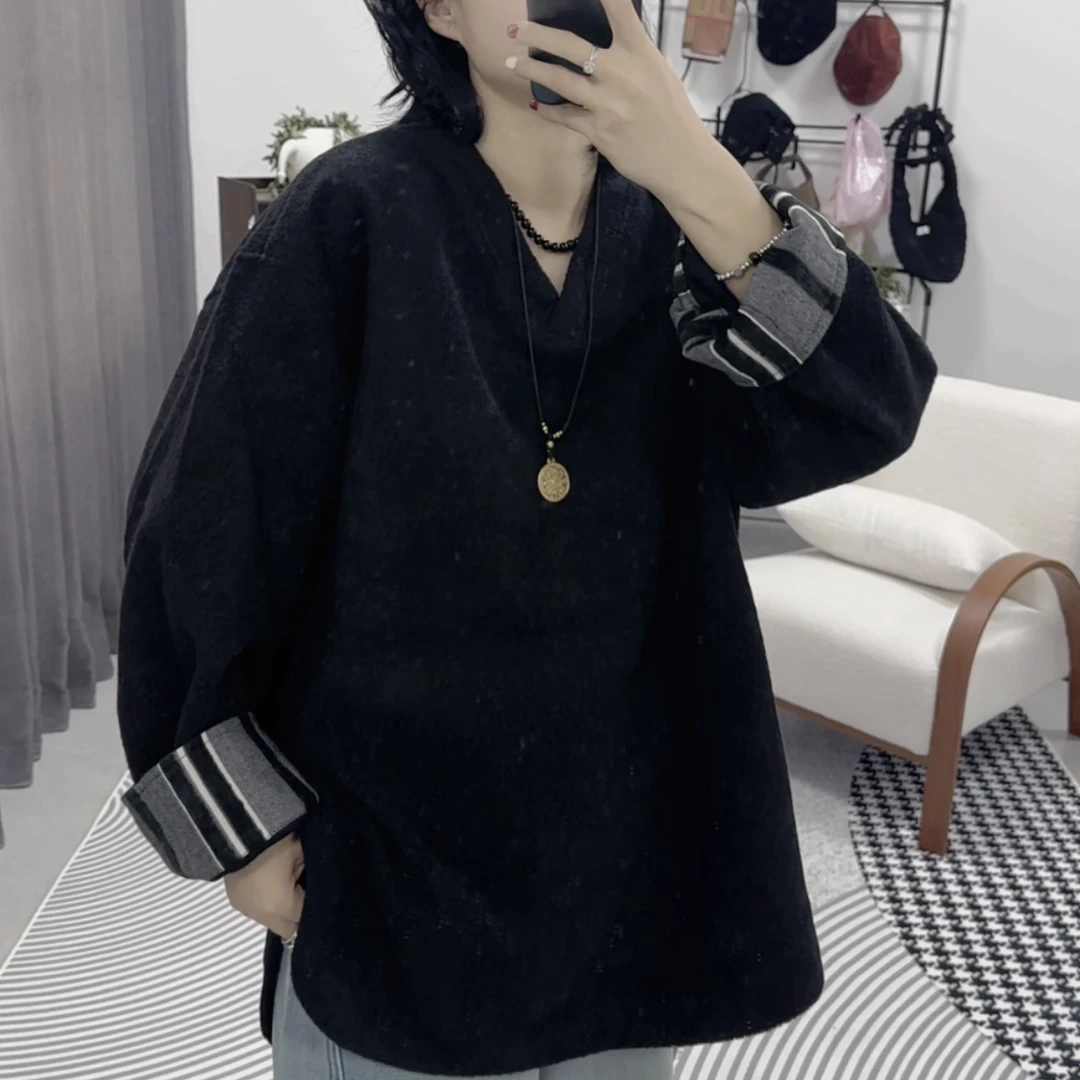 【芬芬姐精选】秋冬新款休闲打底宽松时尚圆下摆设计卫衣502