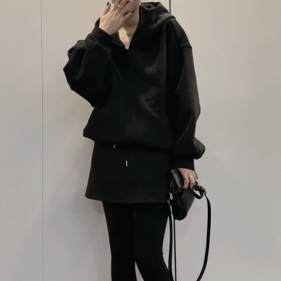 【芬芬姐精选】FFJ9082时尚春季新款休闲连帽韩版卫衣加短裙套装