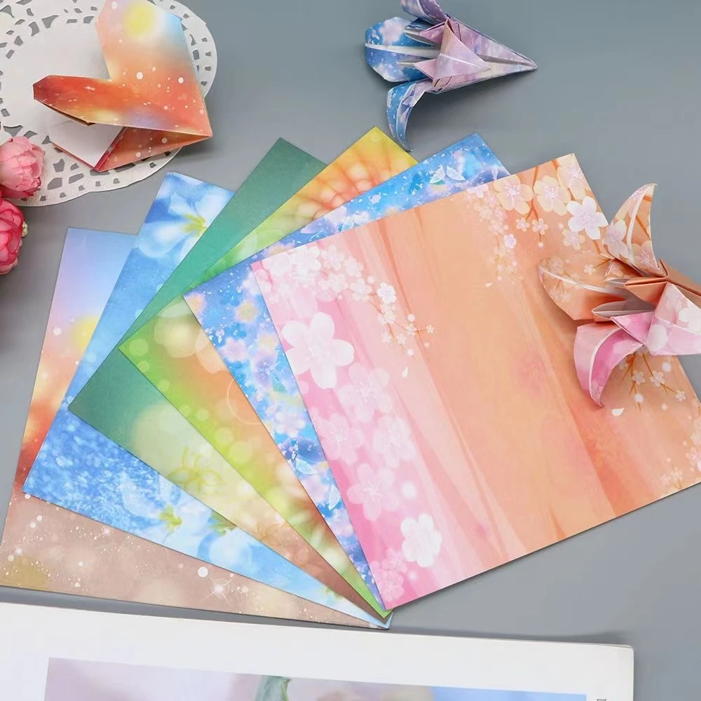 15厘米正方形彩色纸儿童手工叠千纸鹤玫瑰花diy材料植物花剪纸