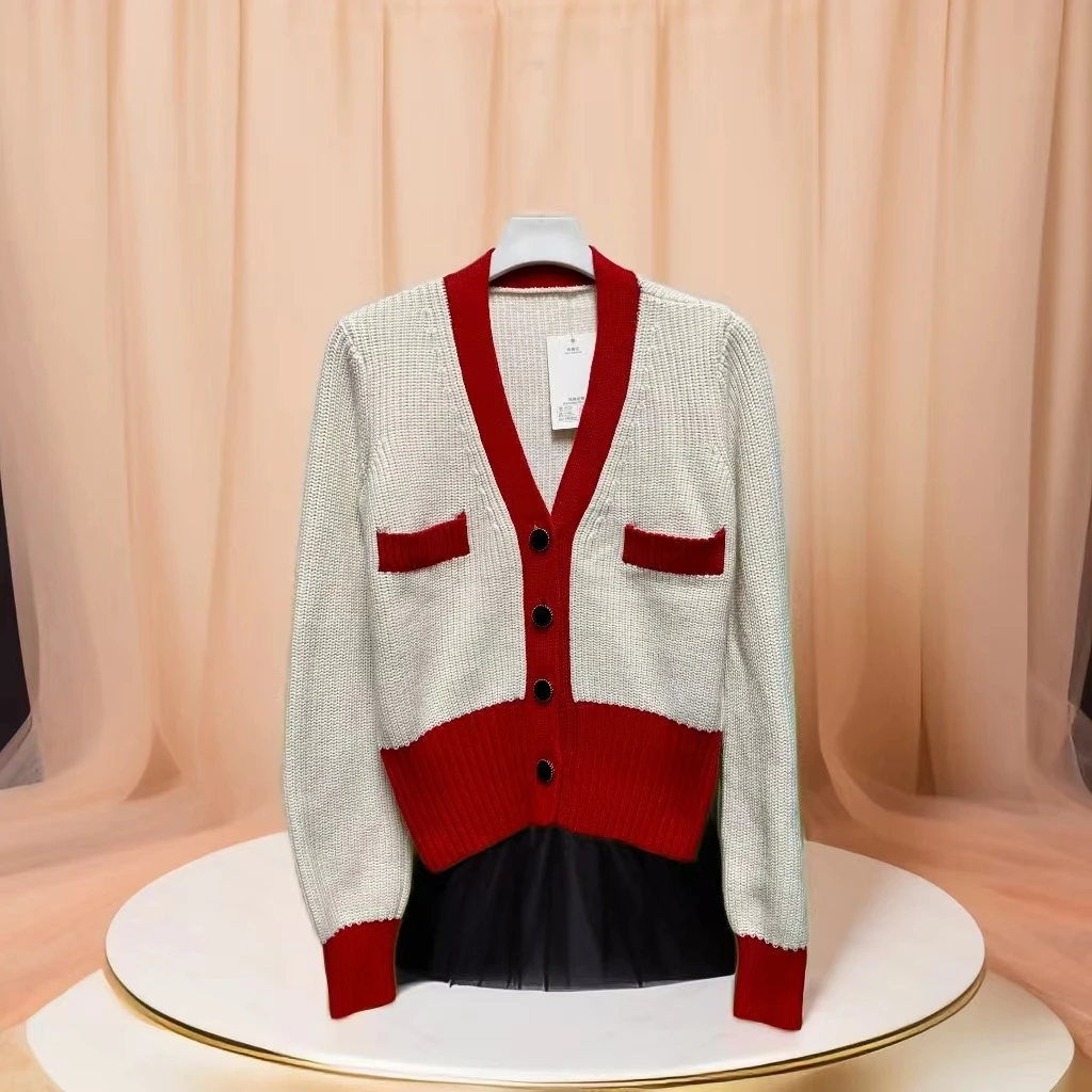 女装开衫小香风毛衣针织时尚女士气质轻奢百搭秋冬撞色春秋条纹