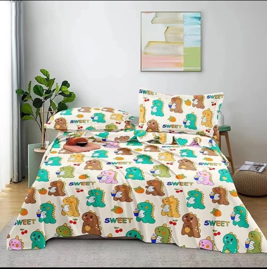 正宗山东老粗布特厚棉床单（2米*2.5米）【卡通恐龙】