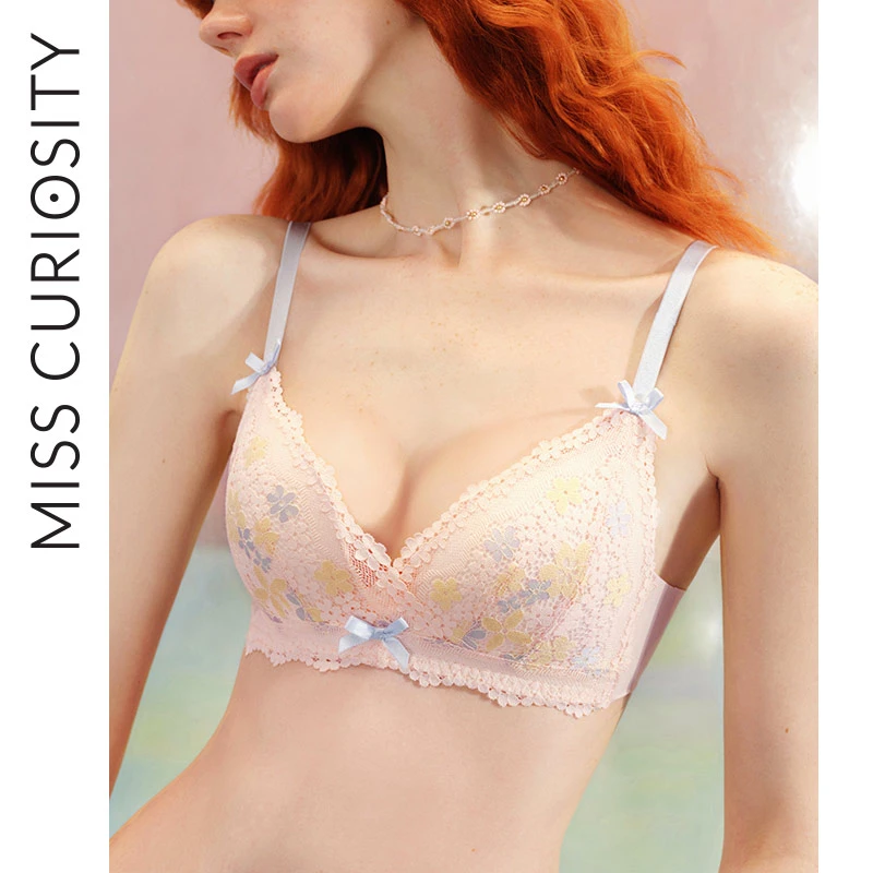 【设计师系列】法式蕾丝秋天薄款文胸小胸上托聚拢内衣女-贝恩斯