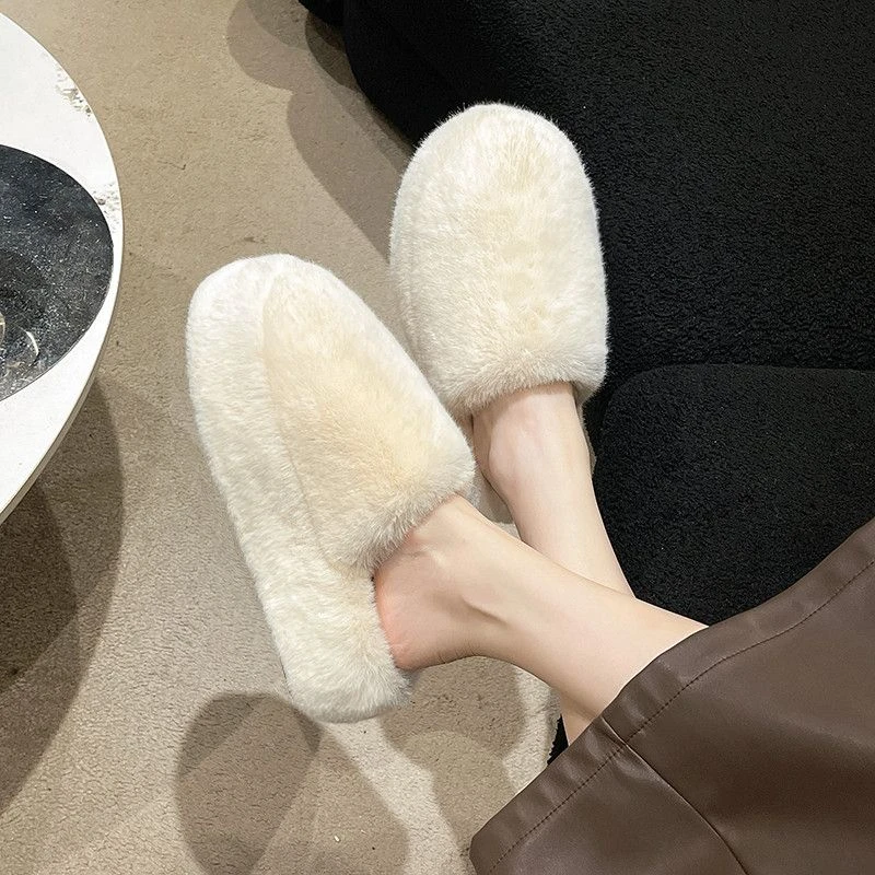 包头拖鞋女冬毛毛2025新款防滑保暖居家厚底室内家居情侣毛绒可爱