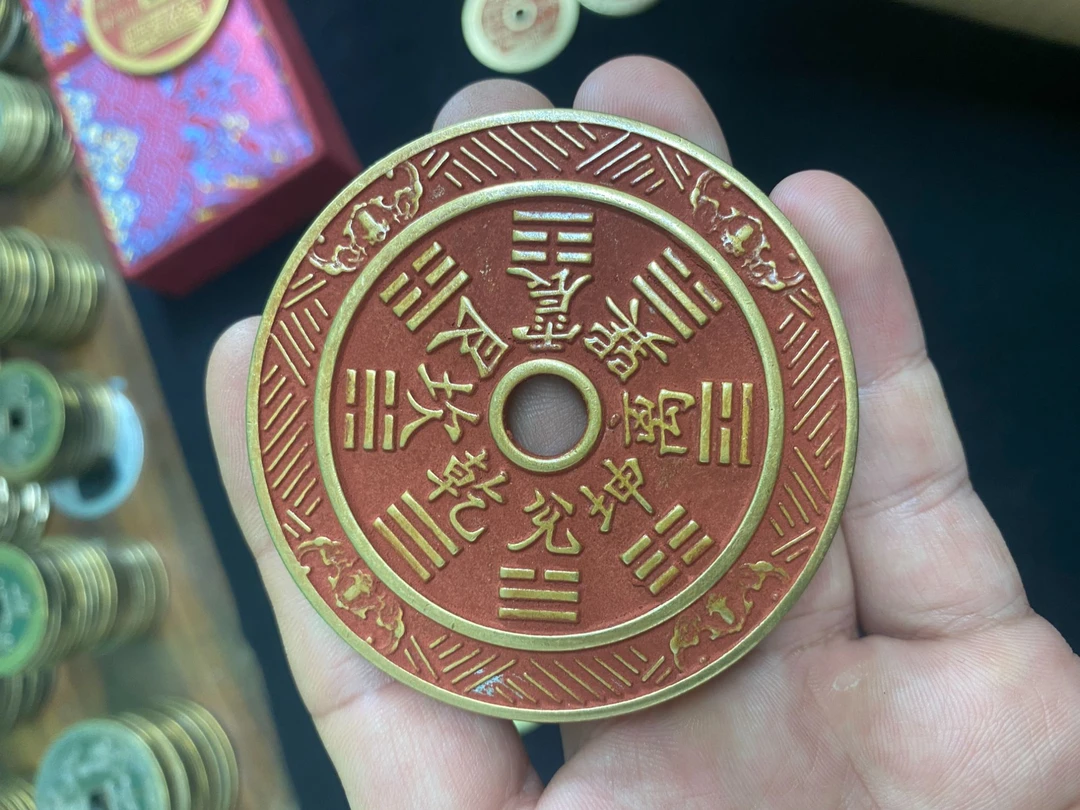 【大号天干地支填砂山鬼】现代民俗花钱手工翻砂铸造黄铜工艺