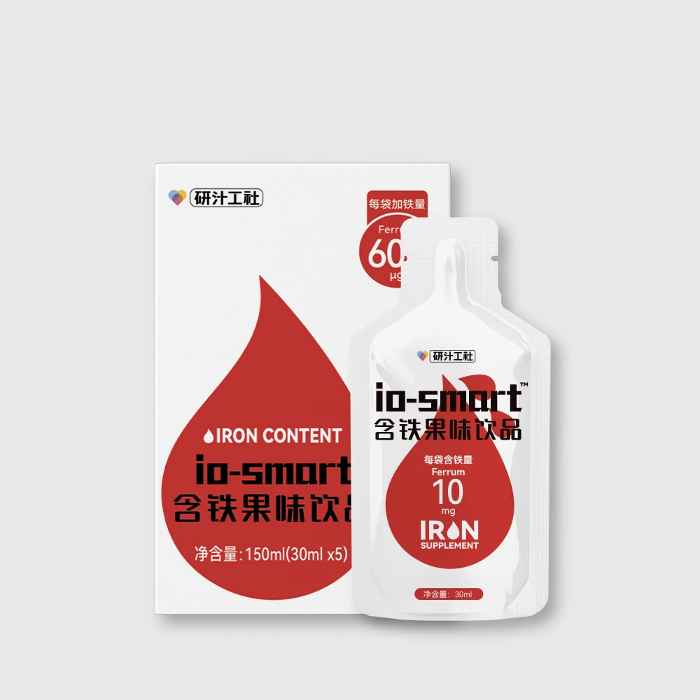 临期2024年12月研汁工社含铁果味饮品补充铁元30ml*5袋*2盒