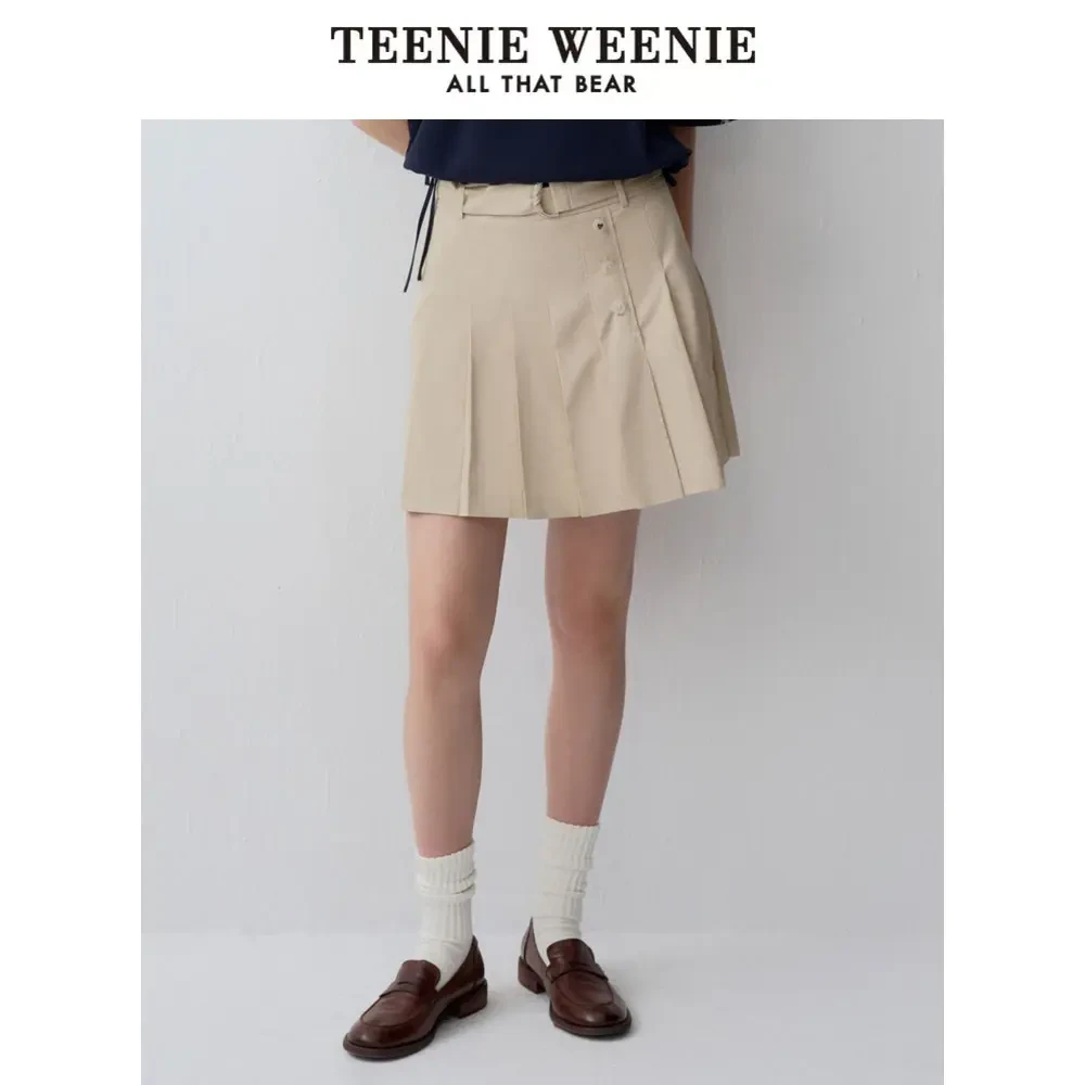 【易打理】TeenieWeenie小熊24年高腰系带百褶裙A字裙TTWH242501T
