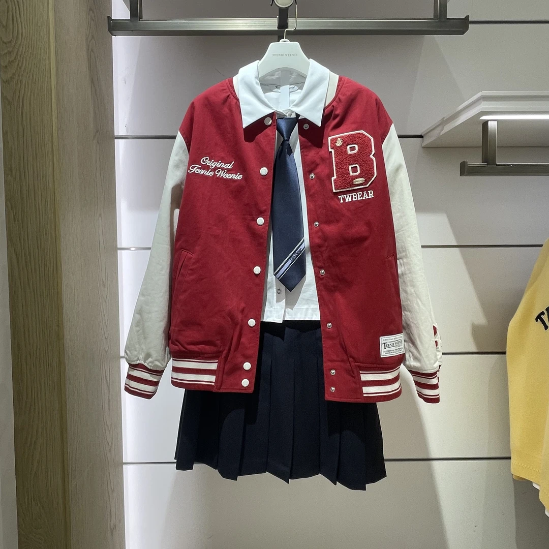 Teenie Weenie小熊女装女装24年秋冬新款棒球服外套TTJJ244901P