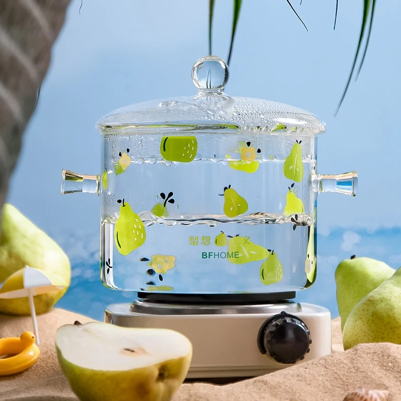 BFHOME玻璃锅高硼硅明火耐高温小奶锅透明电陶炉汤锅汤碗煮锅炖锅