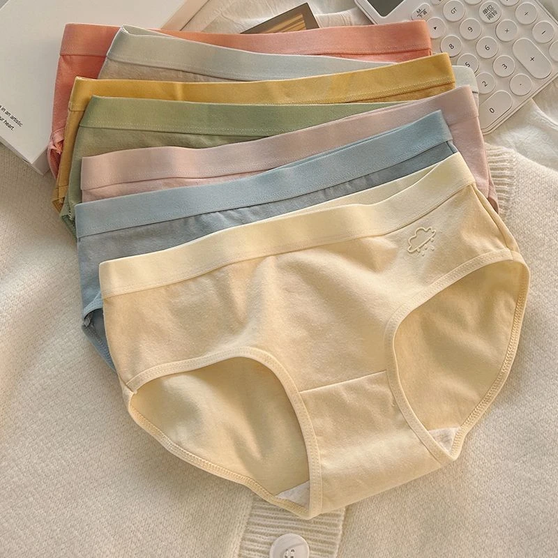 纯棉内裤女无痕抗菌速干透气女生三角裤抑菌女士中腰纯棉学生内裤