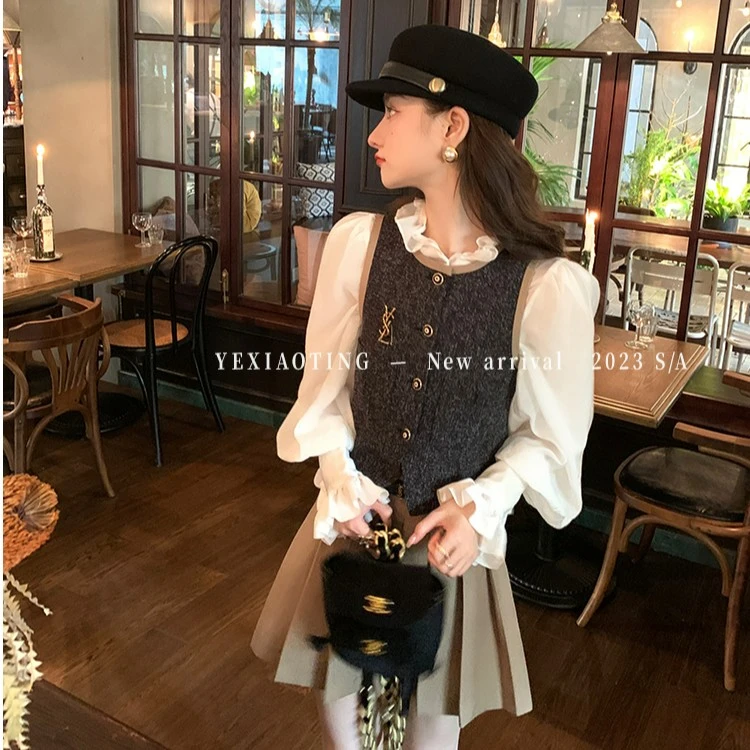 YEXIAOTING叶小婷 大都会美术馆 荷叶边宫廷感衬衫设计感小众温柔