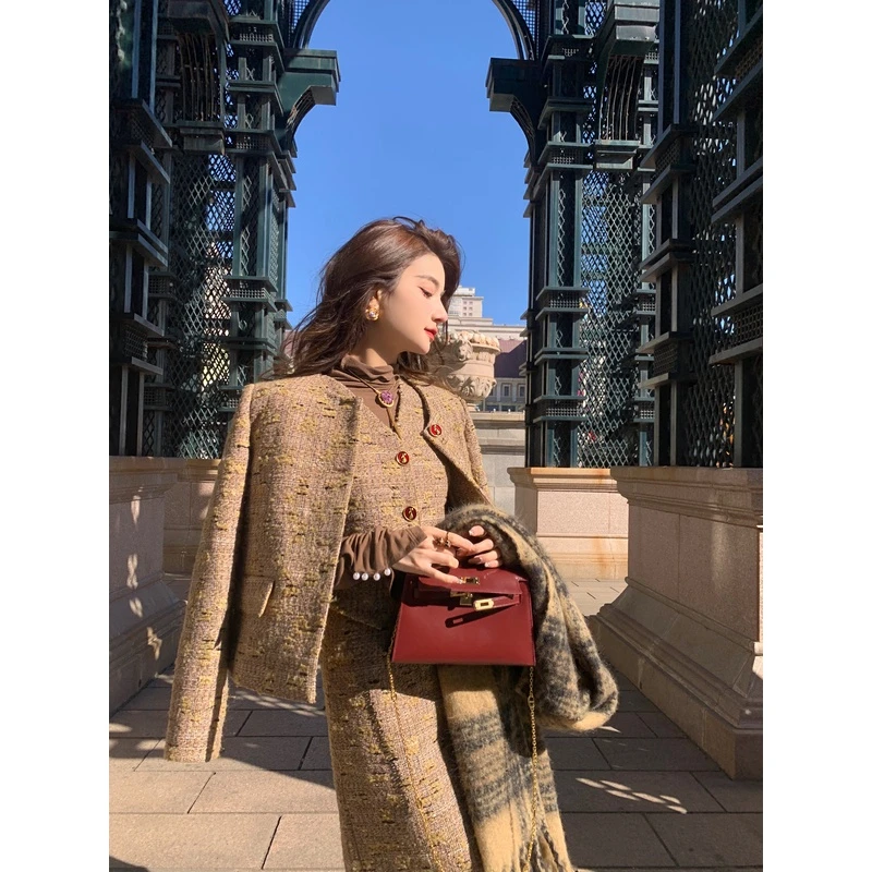 YEXIAOTING叶小婷 拟定第五季 法式别致黄色小香风媛高级感三件套