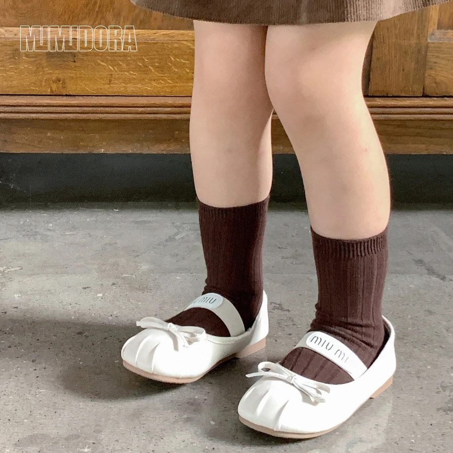 儿童袜子春秋款宝宝中筒袜男童女童纯色棉袜中大童无骨松口袜秋季