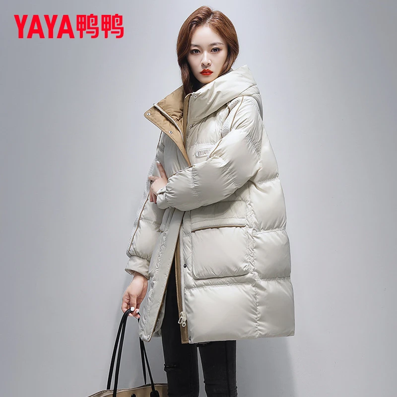 YAYA/鸭鸭品牌正品时尚羽绒服女2025冬季新款品牌时尚鸭绒外套潮