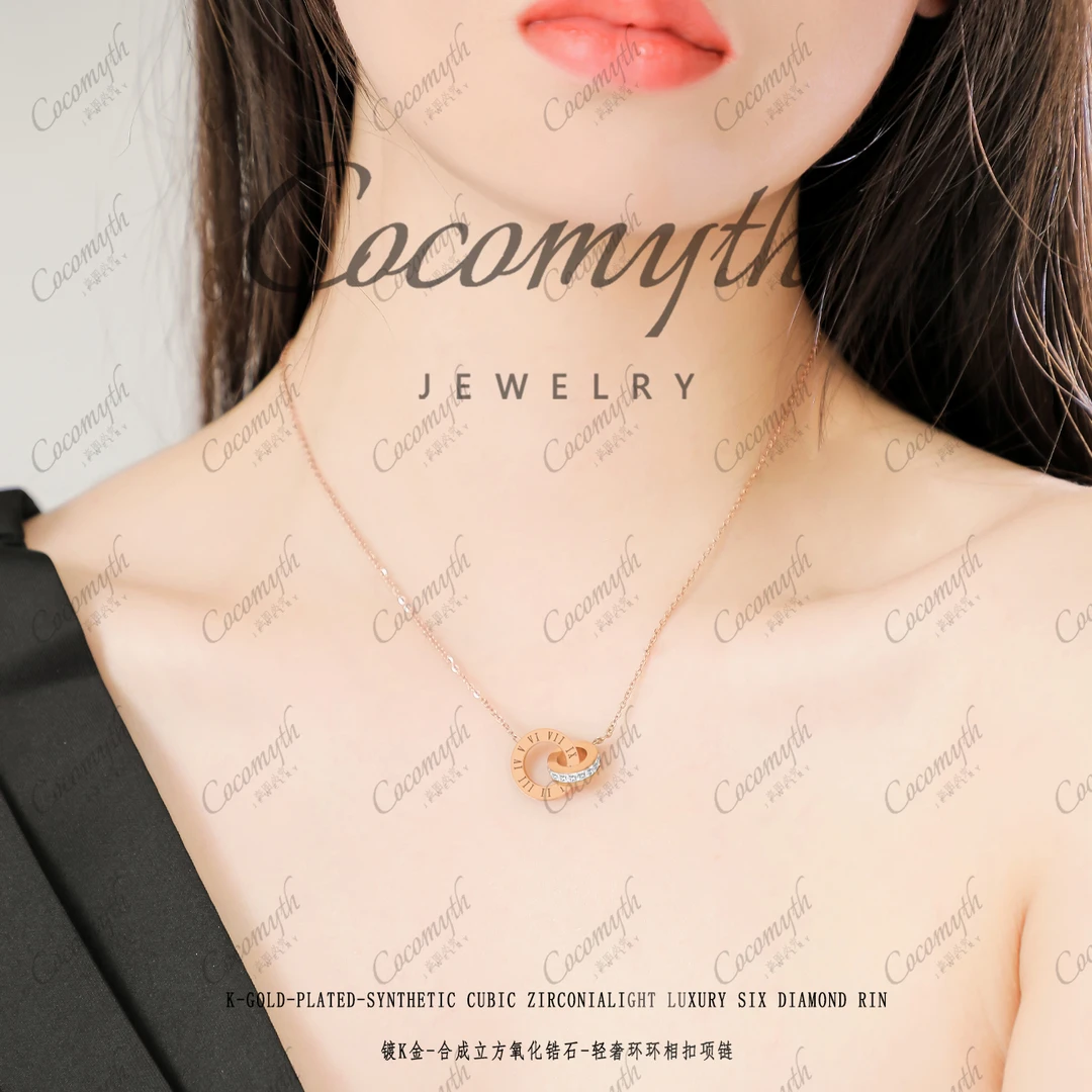 轻奢百搭环环相扣项链N