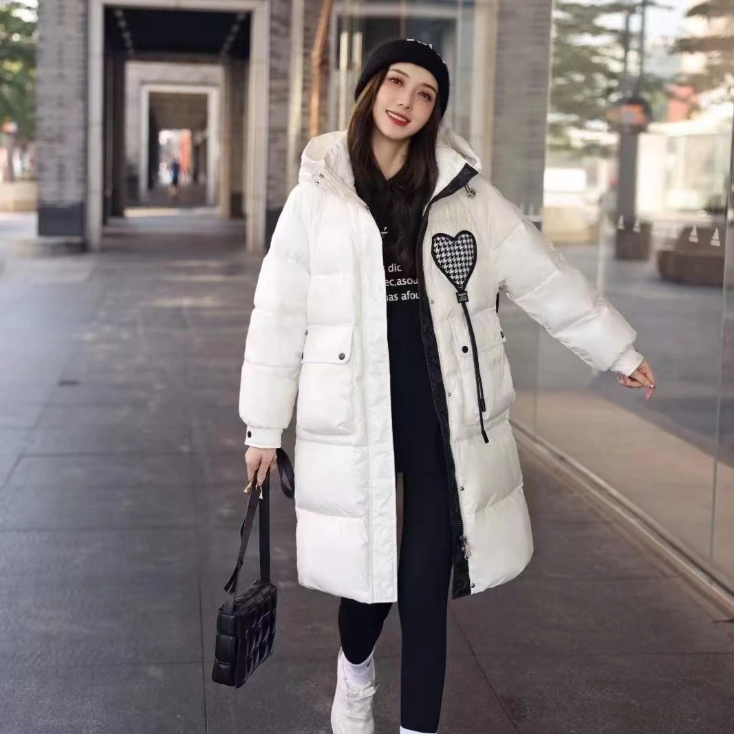 901冬季品牌专柜连帽中长款羽绒服9901/H5