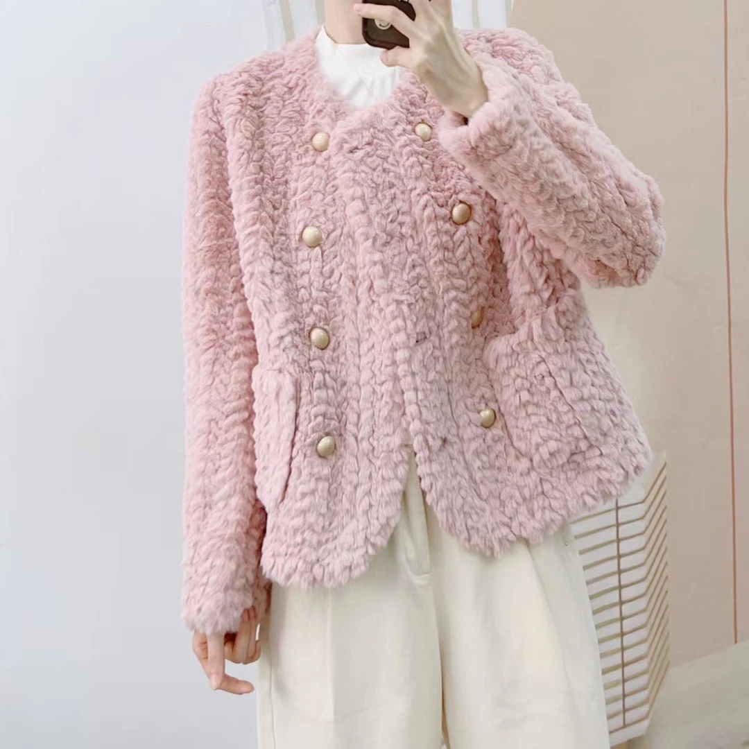 192名媛风气质皮毛一体短款外套24192/i1