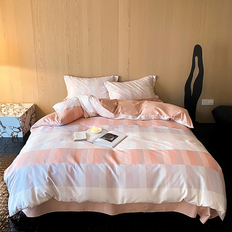 全棉磨毛四件套长绒棉数码印花套件母婴级被套轻奢简约时尚家居