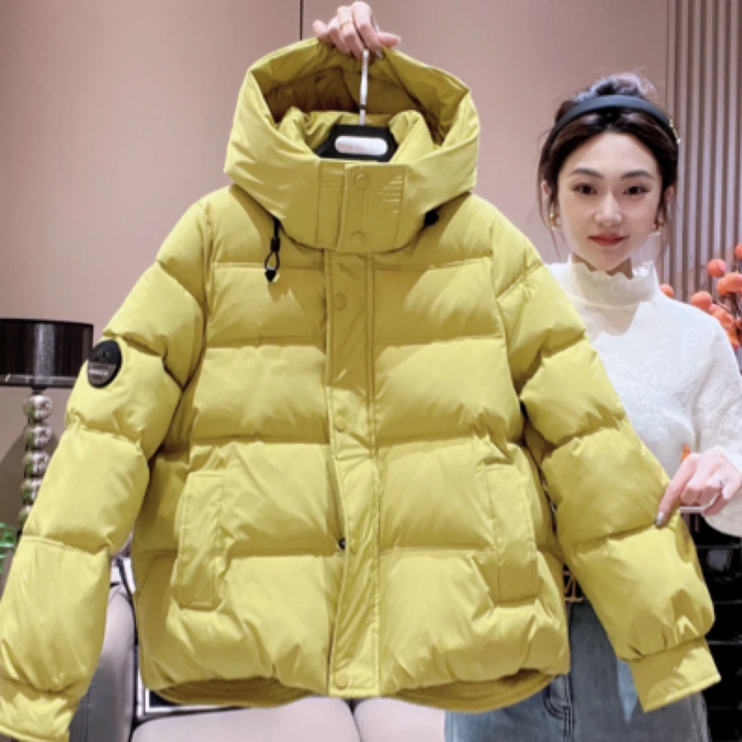 冬季连帽袖边时尚休闲百搭潮流加厚女士棉服2611