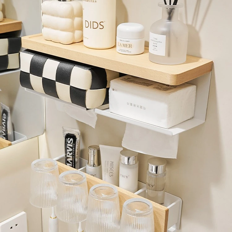 cmeo卫生间厕纸盒牙刷架浴室厕所纸巾盒免打孔卫生纸置物架