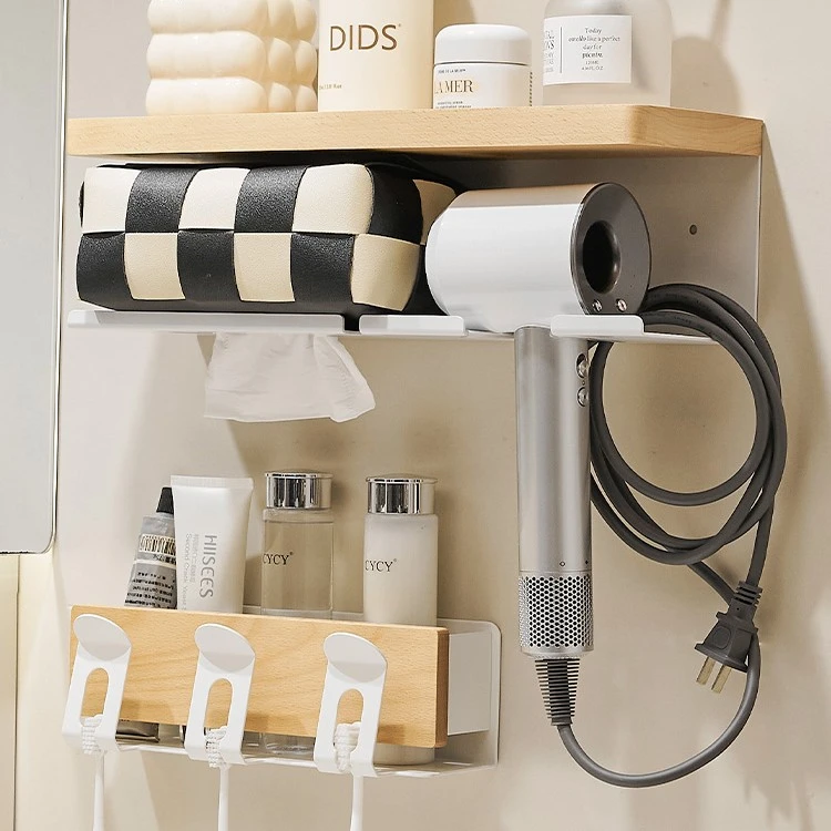 cmeo吹风机置物架卫生间牙刷架洗漱台免打孔手纸盒放置架戴森支架