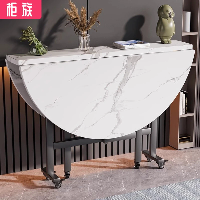 云沐语折叠圆桌餐桌家用吃饭桌小户型饭桌出租房免安装简易大圆桌