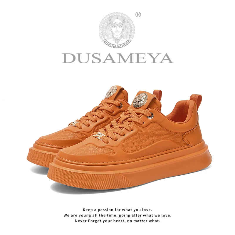 DUSAMEYA/杜莎米娅春季奢品男鞋轻奢潮鞋百搭增高休闲板鞋男6685