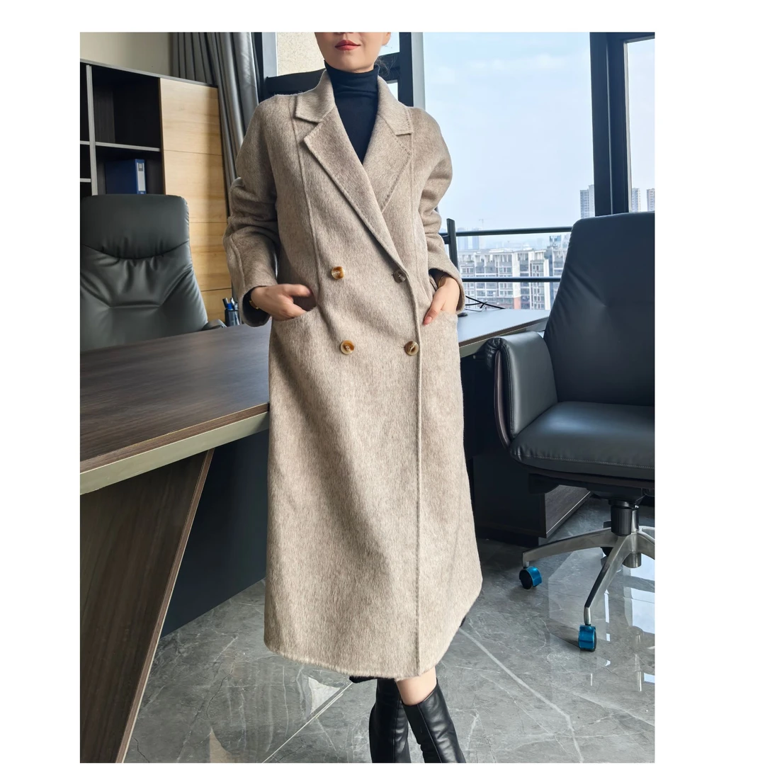 小个子定制款设计感双面毛呢大衣女秋冬2024新款韩系休闲毛呢外套