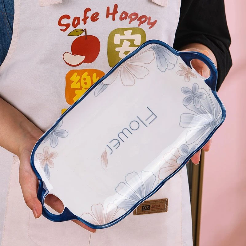 13英寸双耳鱼盘 1只装 双耳长盘 餐具碗盘大鱼盘不带双耳27厘米