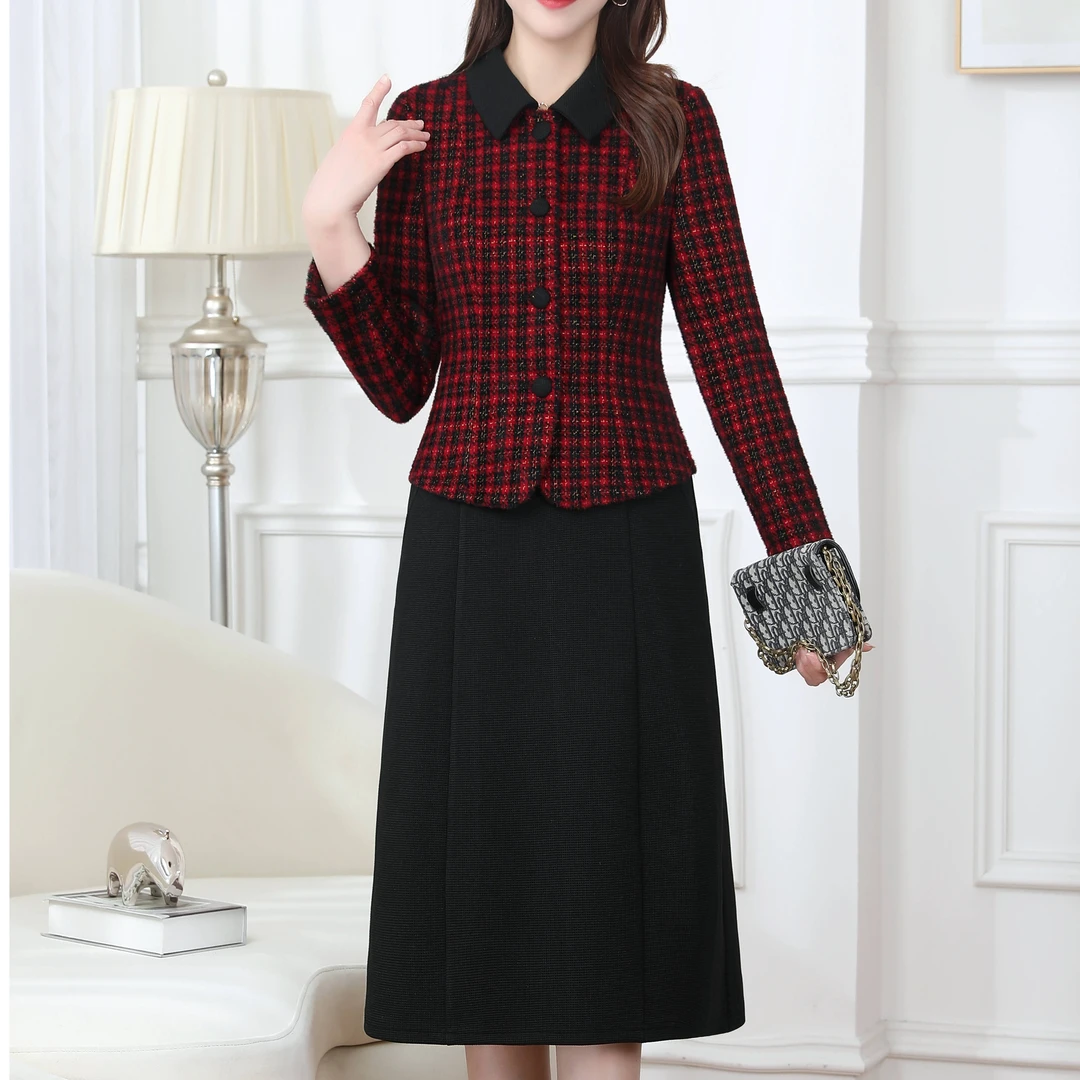 2023新款时尚修身显瘦连衣裙女装休闲气质洋气妈妈装