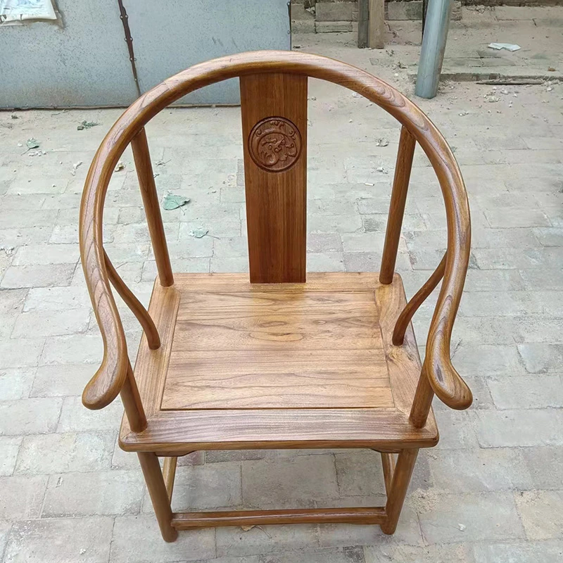 老榆木实木椅子中式圈椅太师椅茶桌椅仿古主人靠背餐椅饭店扶手椅