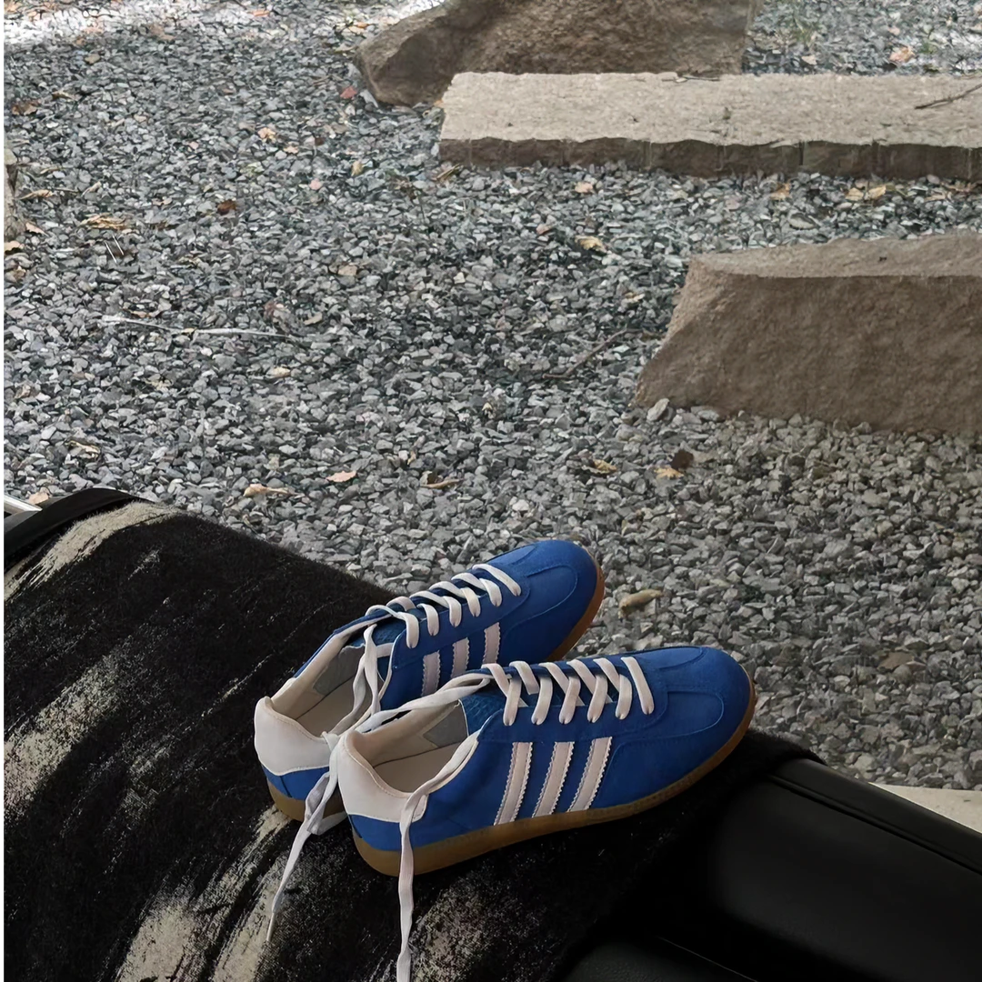 德训鞋女蓝色复古经典休闲阿甘鞋低帮运动鞋板鞋A307