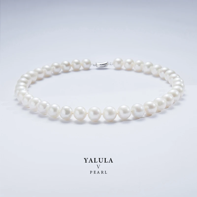 【漠叔】淡水珍珠10-11mm无核冷白极光珍珠项链带大证RY8078