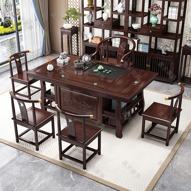 【赢天专属】实木茶台茶桌家用茶桌椅组合家用小茶几八马一整套