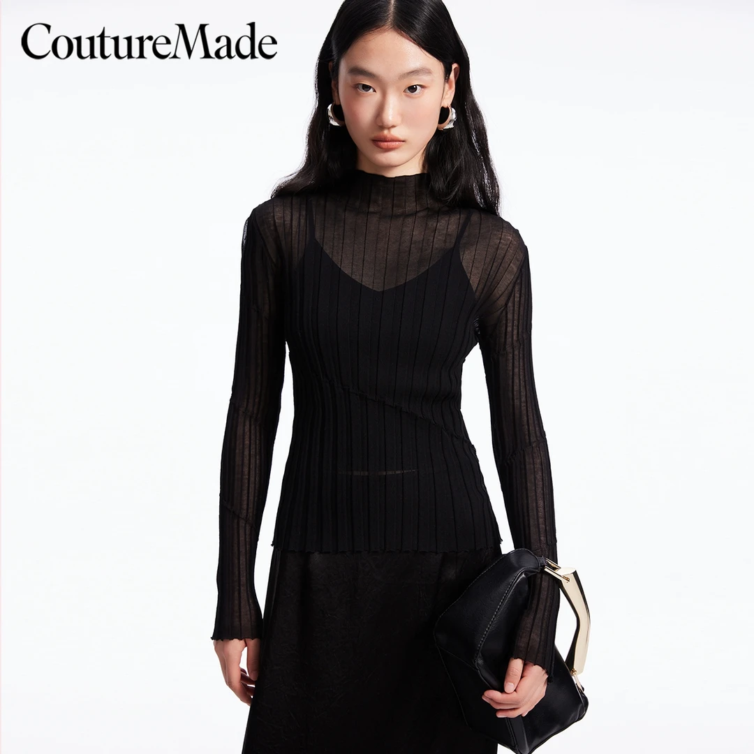 Vero Moda2025新款针织衫女时尚百搭透视长袖显瘦324224020