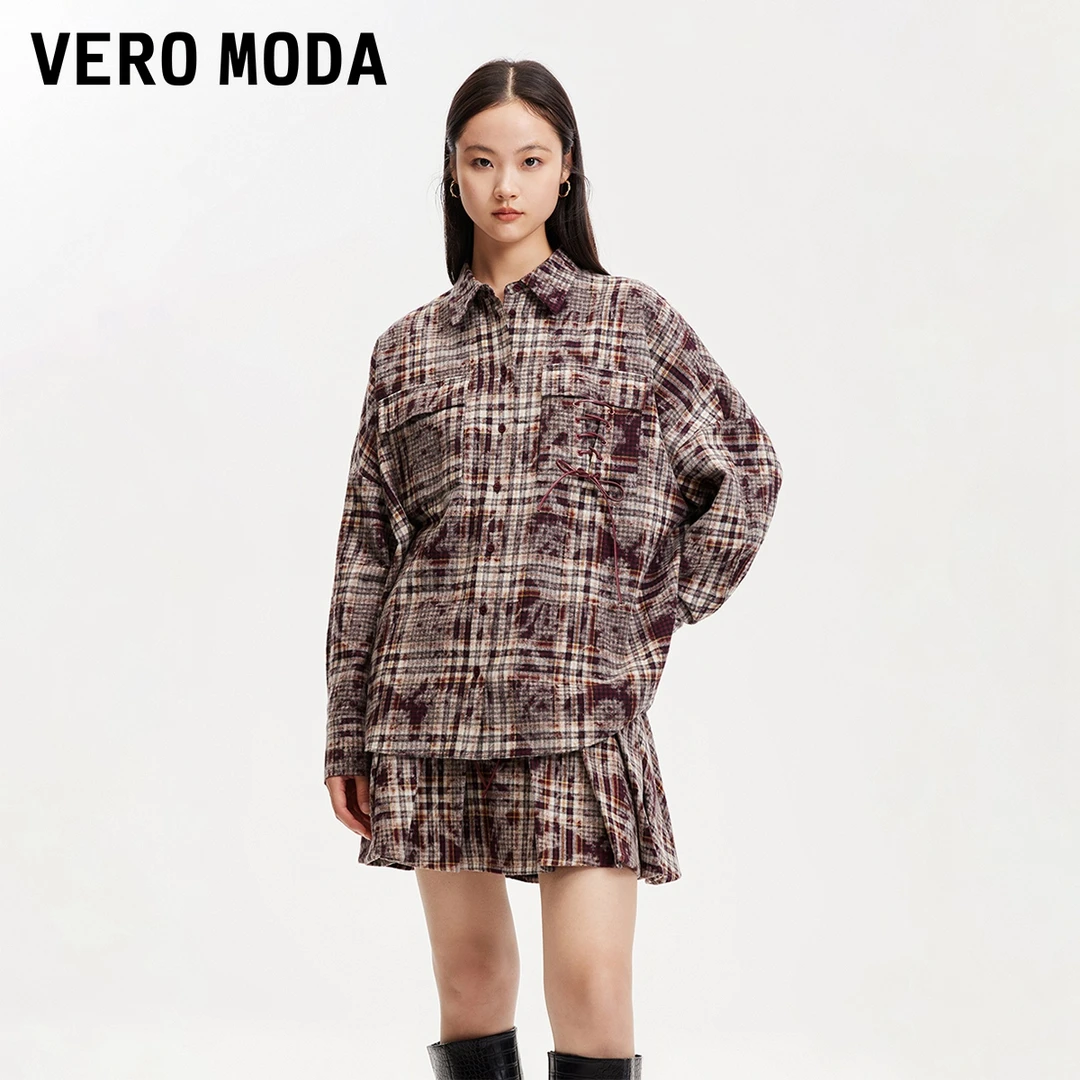 Vero Moda欧若风衬衫女25春季新款外套绑带绑带时尚感324405018