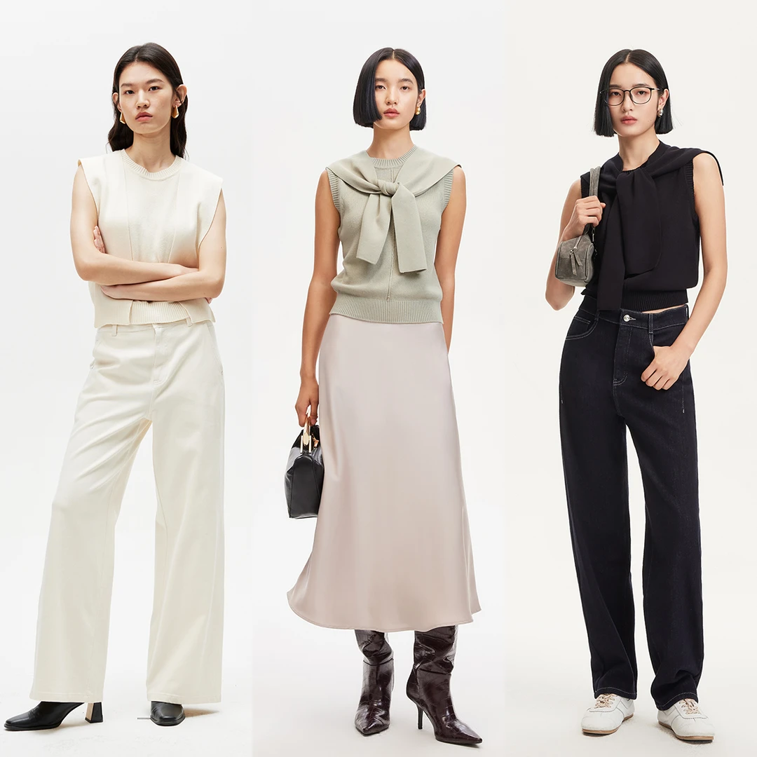 Vero Moda欧若风针织衫女无袖两件套披肩设计感精致324345020