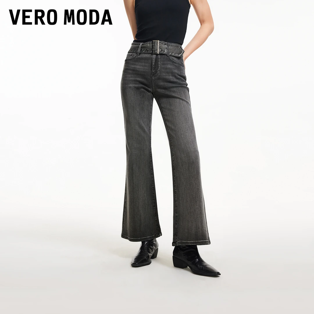 Vero Moda牛仔裤小众洋气女装显瘦微喇裤高街潮流百搭325132036