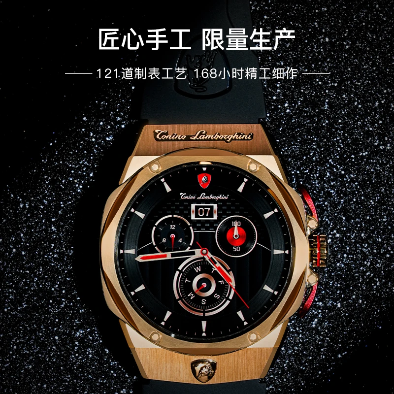 TONINO LAMBORGHINI兰博基尼智能手表多功能监测镀金防水时尚MG