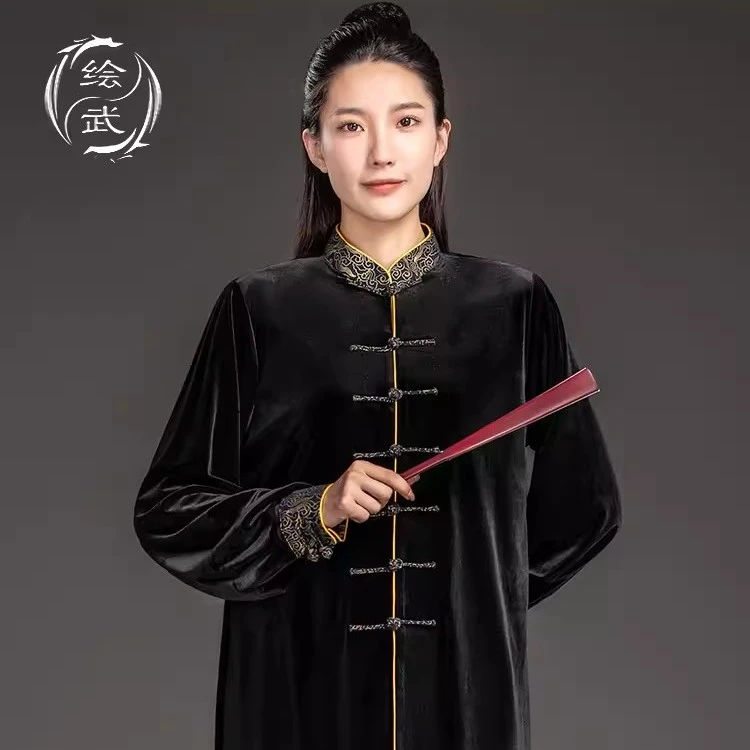 绘武【傲云】太极服秋冬款太极拳服装金丝绒武术练功服套装女款