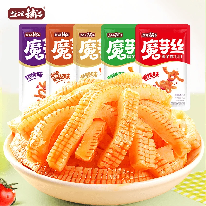盐津铺子魔芋爽素毛肚魔芋丝香辣Q弹嚼劲素食休闲好吃解馋小零食