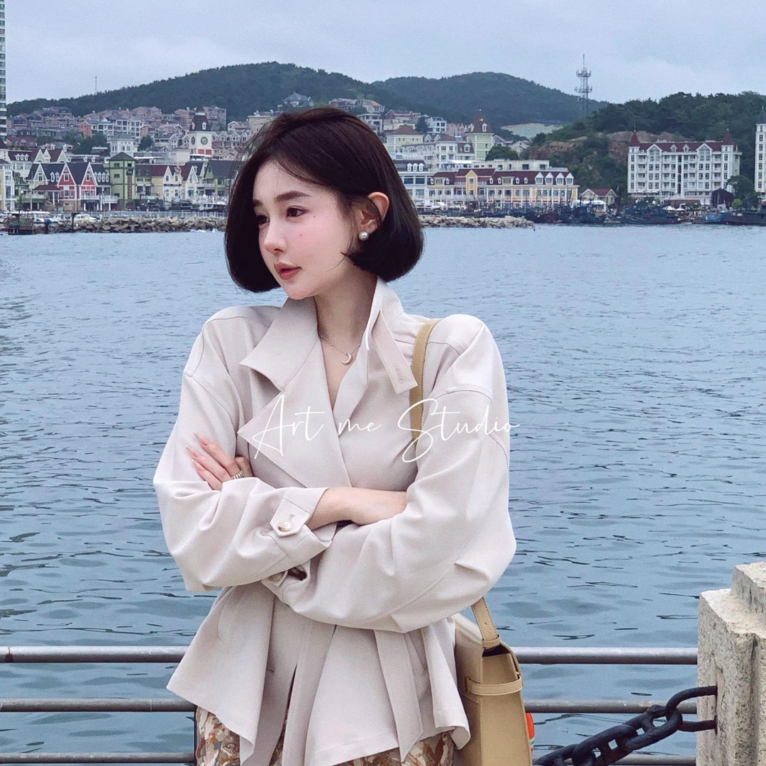 Artme瓜瓜呀【w519风衣外套】气质短款时尚休闲百搭女士