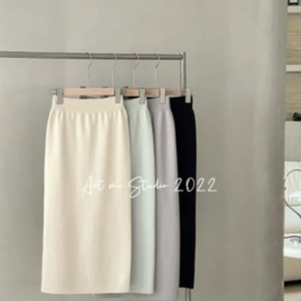 ART ME 瓜瓜呀【马卡龙四色冰丝半裙】显瘦半身裙垂感半身裙qbb066