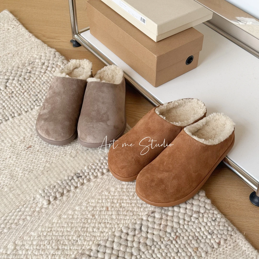 Artme瓜瓜呀【小土豆两色毛毛保暖拖鞋】舒适时尚居家w24185